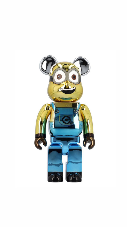 1000 % BEARBRICK – MINION DAVE (CHROME ED.)